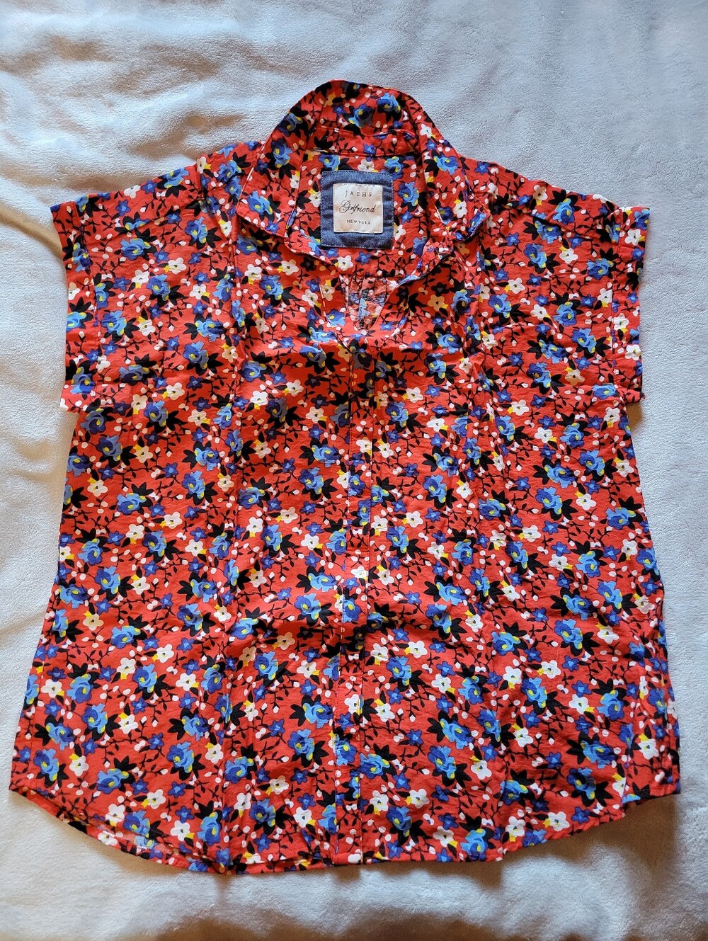 Jachs Girlfriend | Faherty Red Floral Short-Sleeve Button-Down Shirt